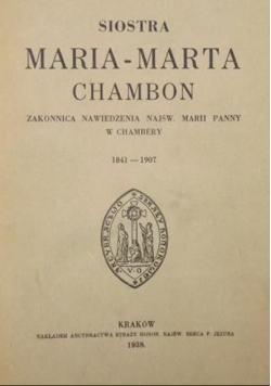 Siostra Maria - Marta Chambon 1938 r.