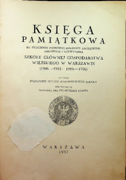Księga Pamiątkowa SGGW 1937 r.
