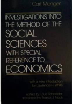 Investigations into the Method of the Social Sciences