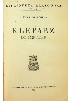 Kleparz do 1528 roku 1932 r.