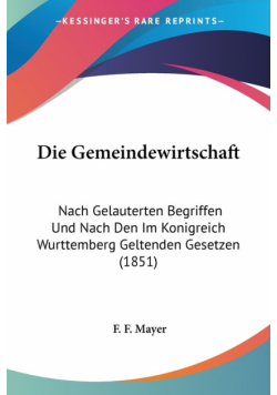 Die Gemeindewirtschaft
