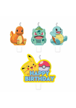 Świeczki figurki Pokemon 4szt.