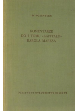 Komentarze do I tomu Kapitału Karola Marksa