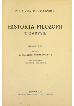 Historja filozofji w zarysie 1928 r.