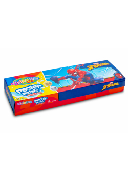 Farby plakatowe mix 20 ml Colorino Kids 12 kolorów Spiderman