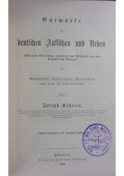 Entwurse zu deutschen Aussatzen und Reden, 1856 r.