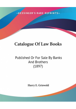 Catalogue Of Law Books