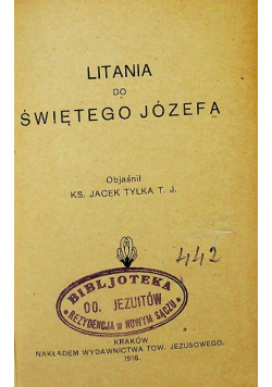 Litania do Świętego Józefa 1918 r.