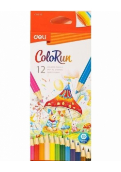 Kredki ołówkowe ColoRun 12 kolorów DELI