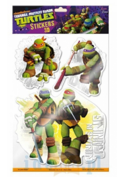 Zestaw naklejek 3D na ścianę Turtles