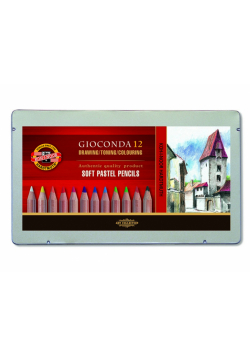 Pastele suche w ołówku Koh-I-Noor Gioconda 12 kolorów w opakowaniu metalowym