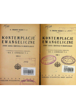Kontemplacje Ewangeliczne 1929 r. Tom I i II