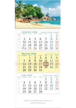 Kalendarz 2019 Trójdzielny Tropiki KT8