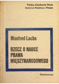Rzecz o nauce prawa międzynarodowego