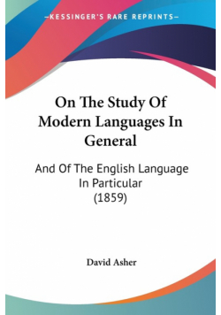 On The Study Of Modern Languages In General