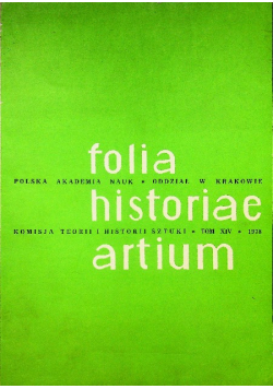 Folia historiae artium Tom XIV