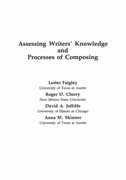 Assessing Writers' Knowledge and Processes of Composing