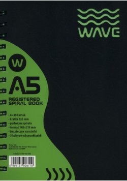 Kołozeszyt A5 Wave w kratkę 120 kartek zielony