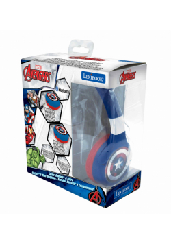 Składane słuchawki Avengers 2 w 1 Bluetooth i przewodowe z zabezpieczeniem głośności dla dzieci HPBT010AV