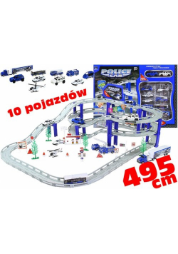 Duży Tor Samochodowy Policja 10 pojazdów 495cm