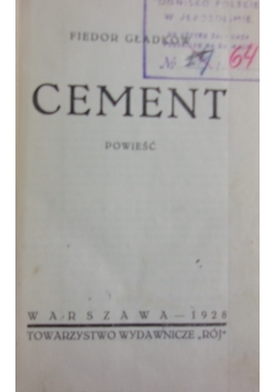 Cement. Powieść,1928r