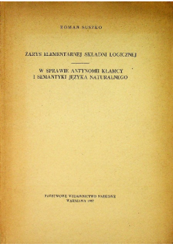 Zarys elementarnej składni logicznej
