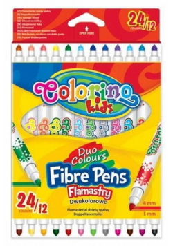 Flamastry dwukolorowe Colorino kids 12/24 kolory