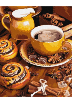 Malowanie po numerach - Przyjemność z kawy 40x50cm