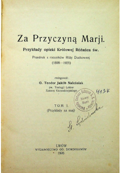 Za przyczyną Maryji tom 1 1926 r.