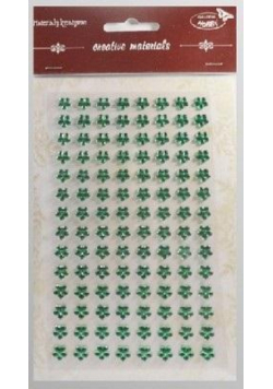 Stiker z kryształkami Kwiaty zielone 8mm 112szt