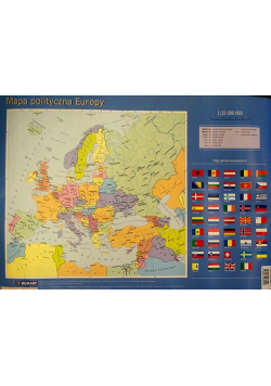 Europa mapa podręczna polityczna fizyczna 1:15 000 000