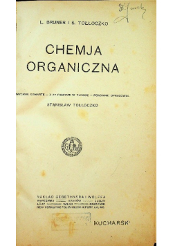 Chemja organiczna 1922 r.