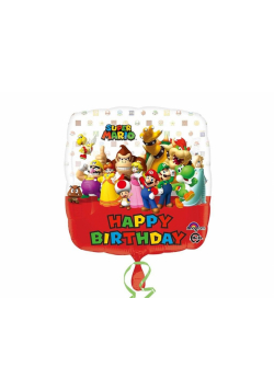 Balon foliowy Mario Urodziny standard 43cm