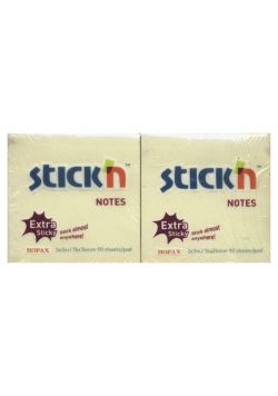 Notes samoprzylepny extra sticky 76x76mm żółty pastelowy 90 kartek 12 sztuk