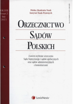 Orzecznictwo Sądów Polskich 2/2013