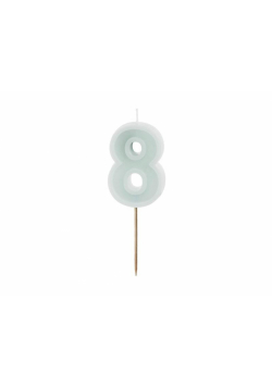 Świeczka urodzinowa 8 jasna mięta 6cm
