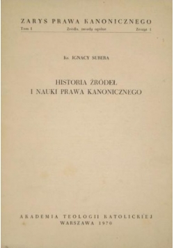 Historia źródeł i nauki prawa kanonicznego