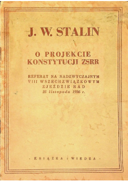 O projekcie konstytucji ZSRR