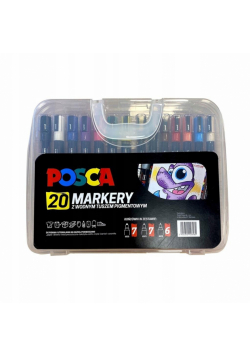 Markery w plastikowej walizce 20 kolorów POSCA
