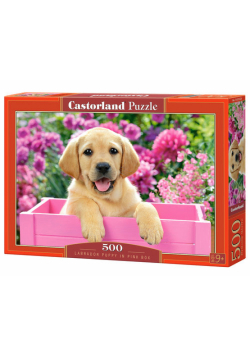 Puzzle Labrador Puppy in Pink Box 500