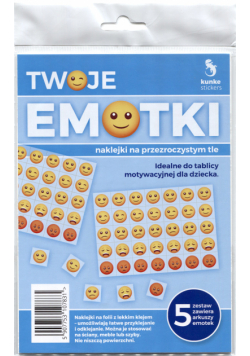 Naklejki przezroczyste emotki 5 szt