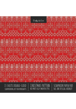 Christmas Pattern Scrapbook Paper Pad 8x8 Decorative Scrapbooking Kit for Cardmaking Gifts, DIY Crafts, Printmaking, Papercrafts, Red Knit Ugly Sweater Style