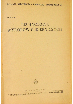 Technologia wyrobów cukierniczych