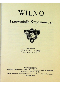 Wilno Przewodnik Krajoznawczy 1923 r.