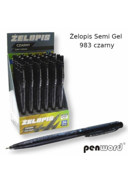 Żelopis Semi Gel czarny (24szt)
