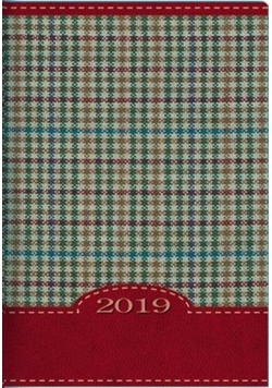 Kalendarz 2019 B7 Kolorowy kratka czerwona