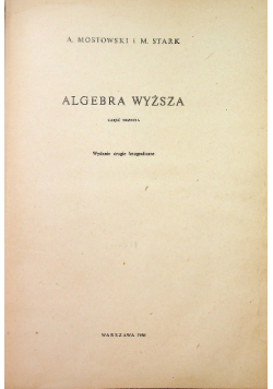 Algebra wyższa Cześć III