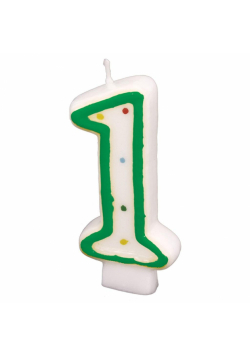 Świeczka cyferka 1 kropki 7,3cm