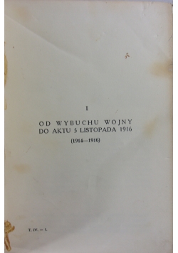 Od wybuchu wojny do aktu 5 listopada 1914 - 1916, 1931 r.
