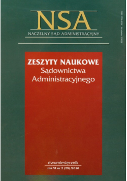 Zeszyty Naukowe Sądownictwa Administracyjnego nr 2/2010